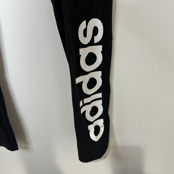 New with Tags! Black ADIDAS Logo Leggings Pants Size Large L - Picture 3 of 6